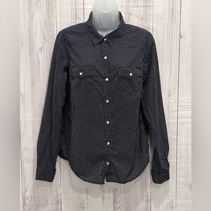 FOREVER 21 Long sleeve women button down shirt/ size L